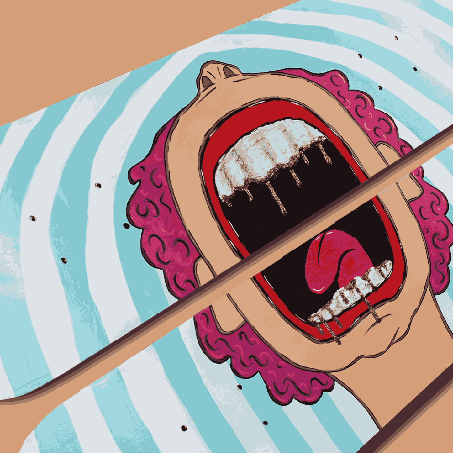 Screaming Skateboard Wall Decor - Set of 2