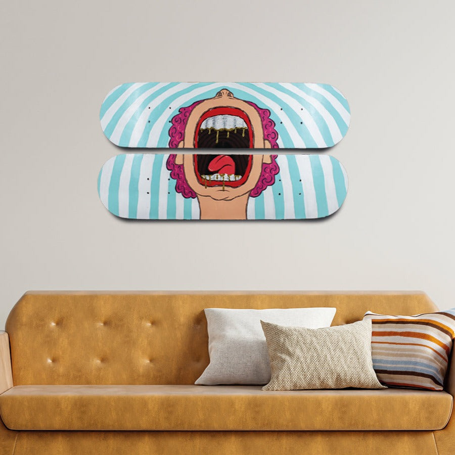 Screaming Skateboard Wall Decor - Set of 2