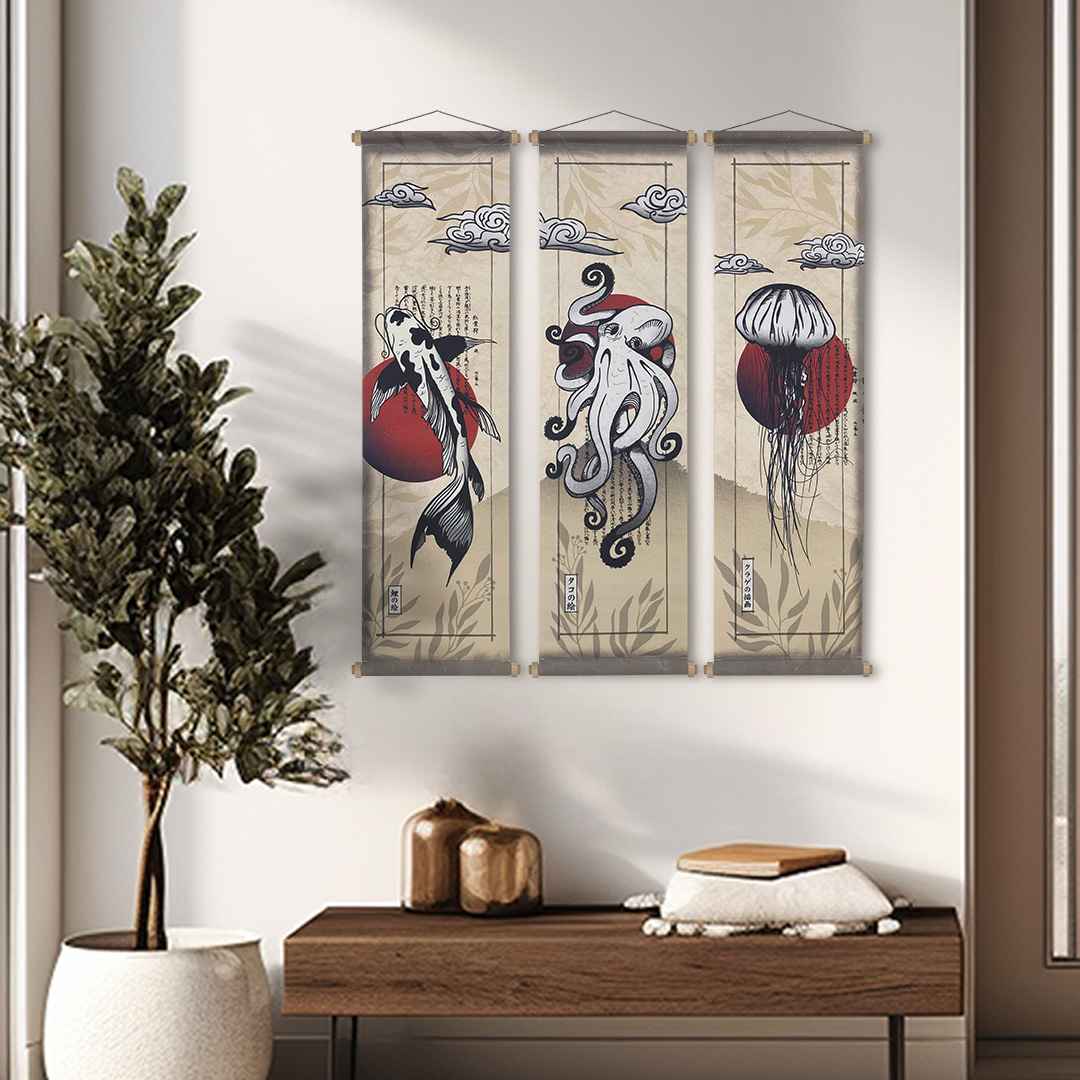 Scroll of the Sea Fabric Poster Set, Wall Decoration