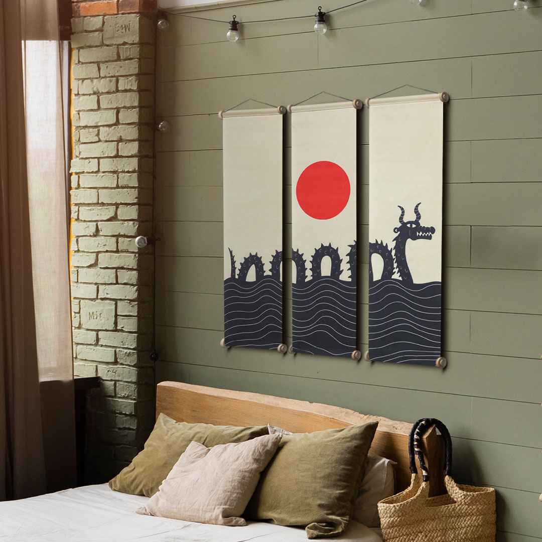 Sea Dragon Kumaş Poster Set, Duvar Dekorasyonu