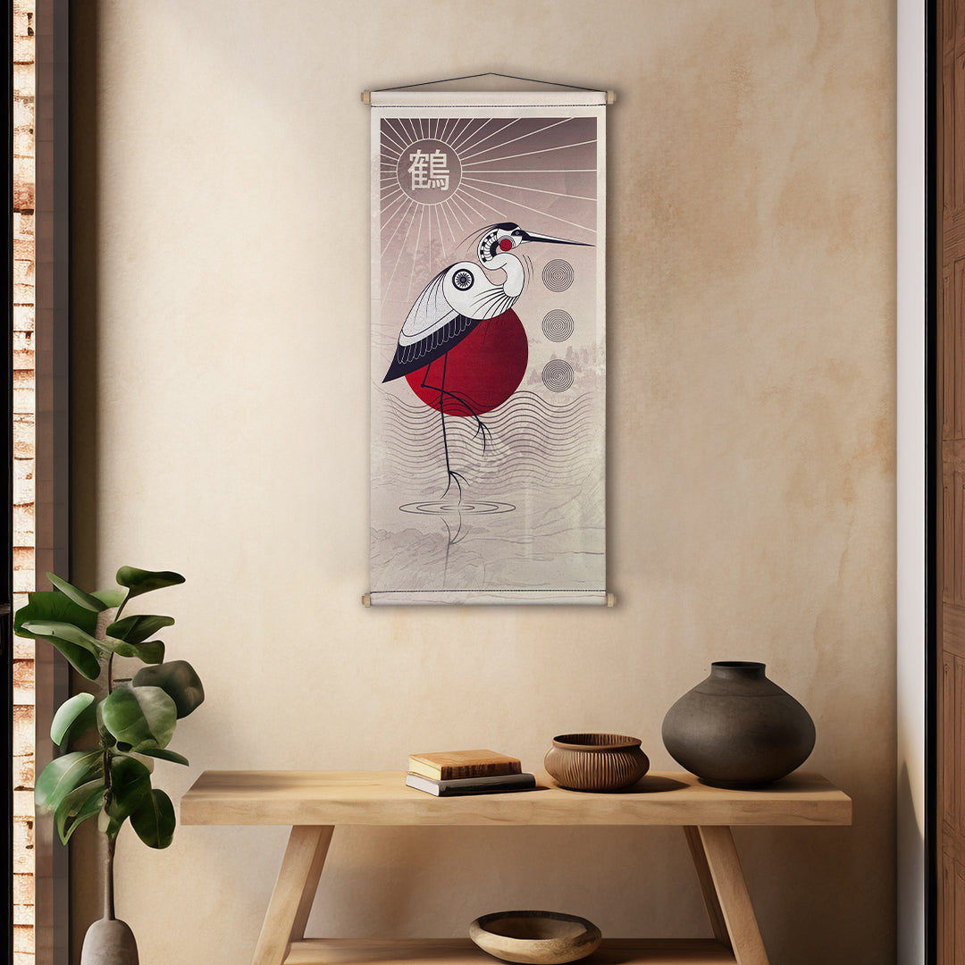Art of Crane Kumaş Poster Set, Duvar Dekorasyonu- Büyük Boy