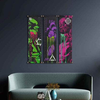 Code Fabric Poster Set, Wall Decoration