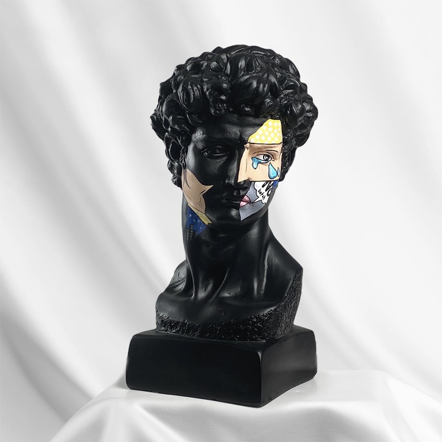 David Pop Art Black Sculpture