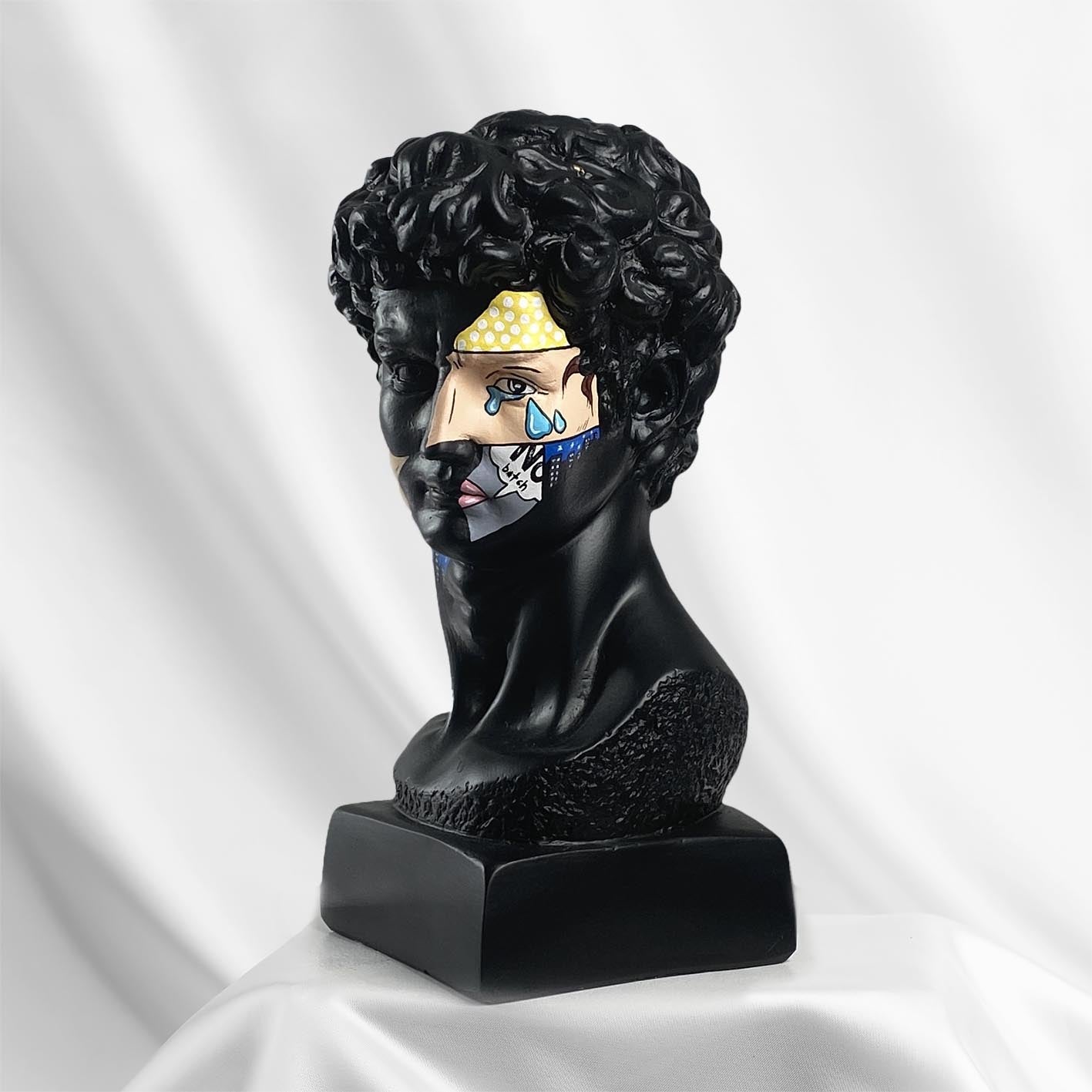 David Pop Art Black Sculpture