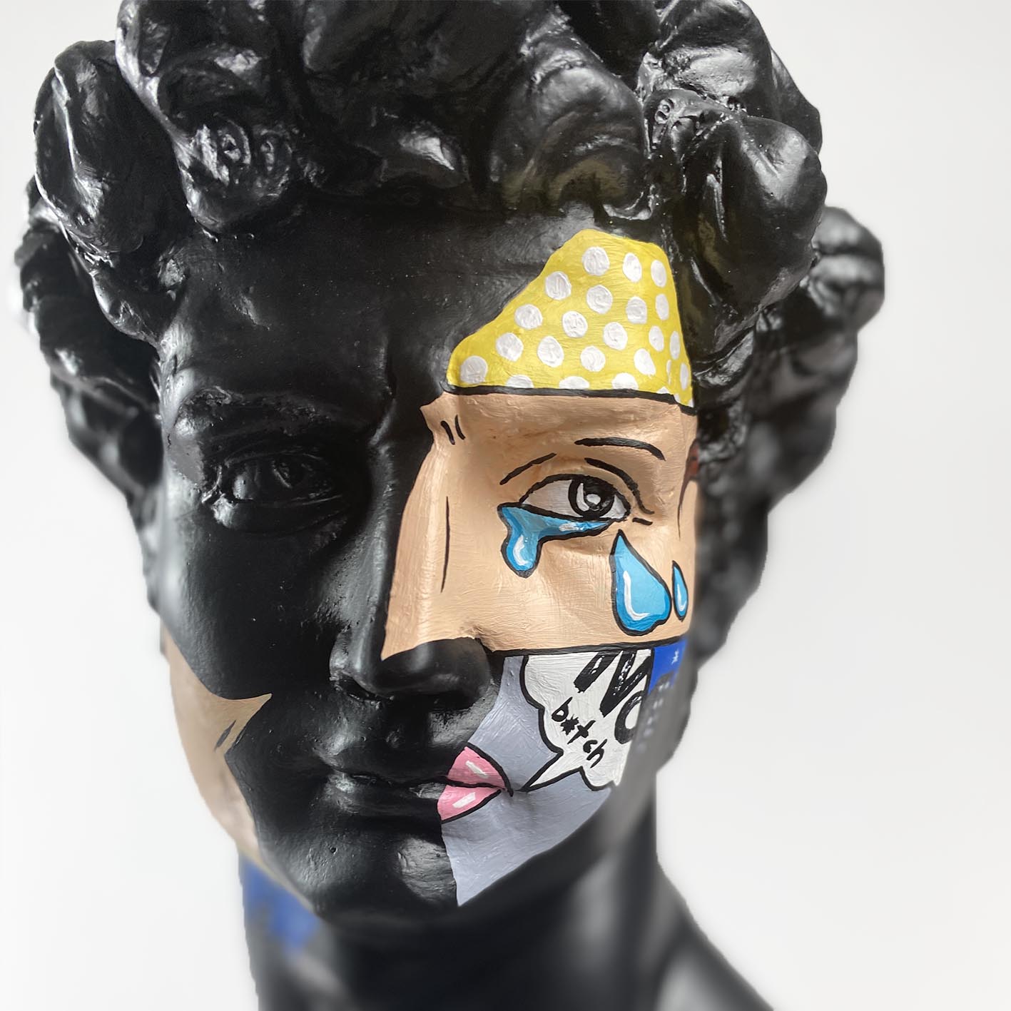 David Pop Art Black Sculpture