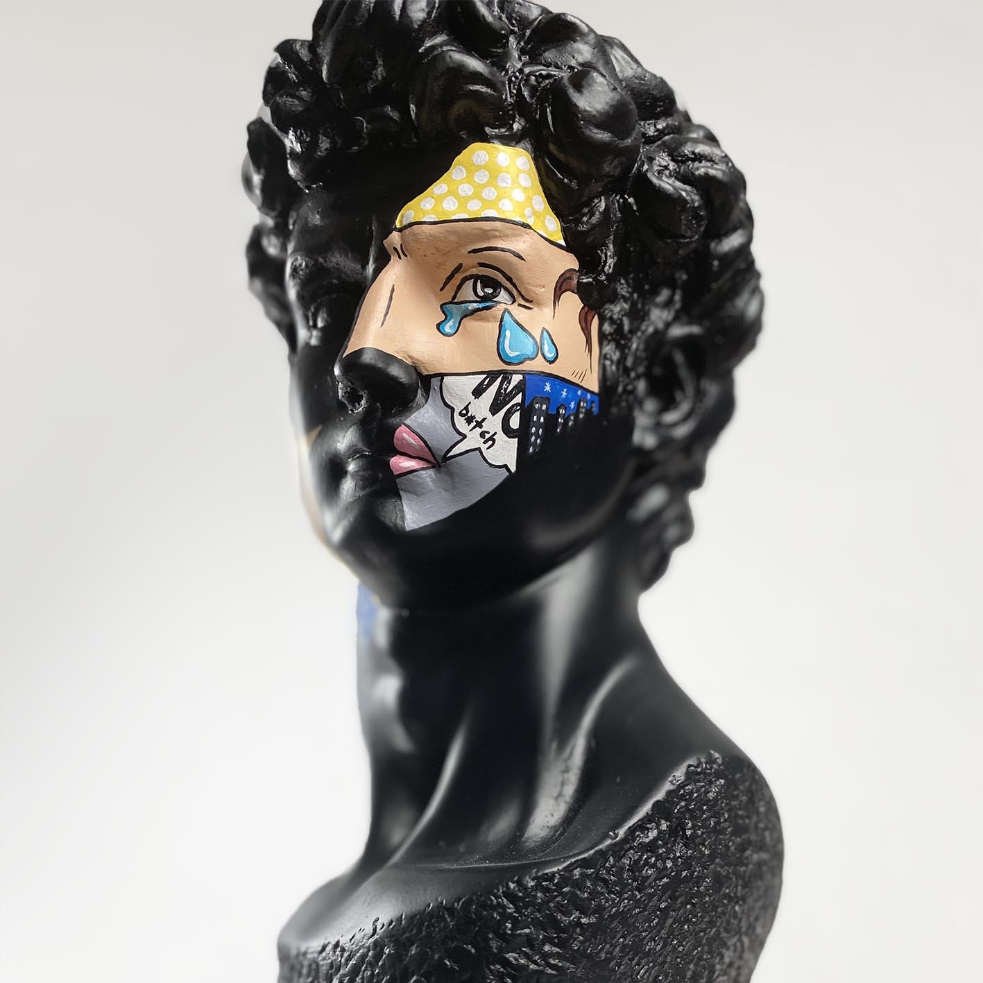 David Pop Art Black Sculpture