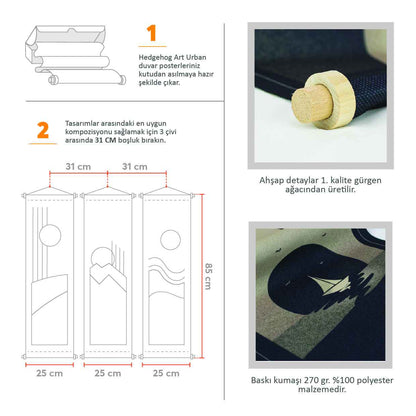 Code Fabric Poster Set, Wall Decoration