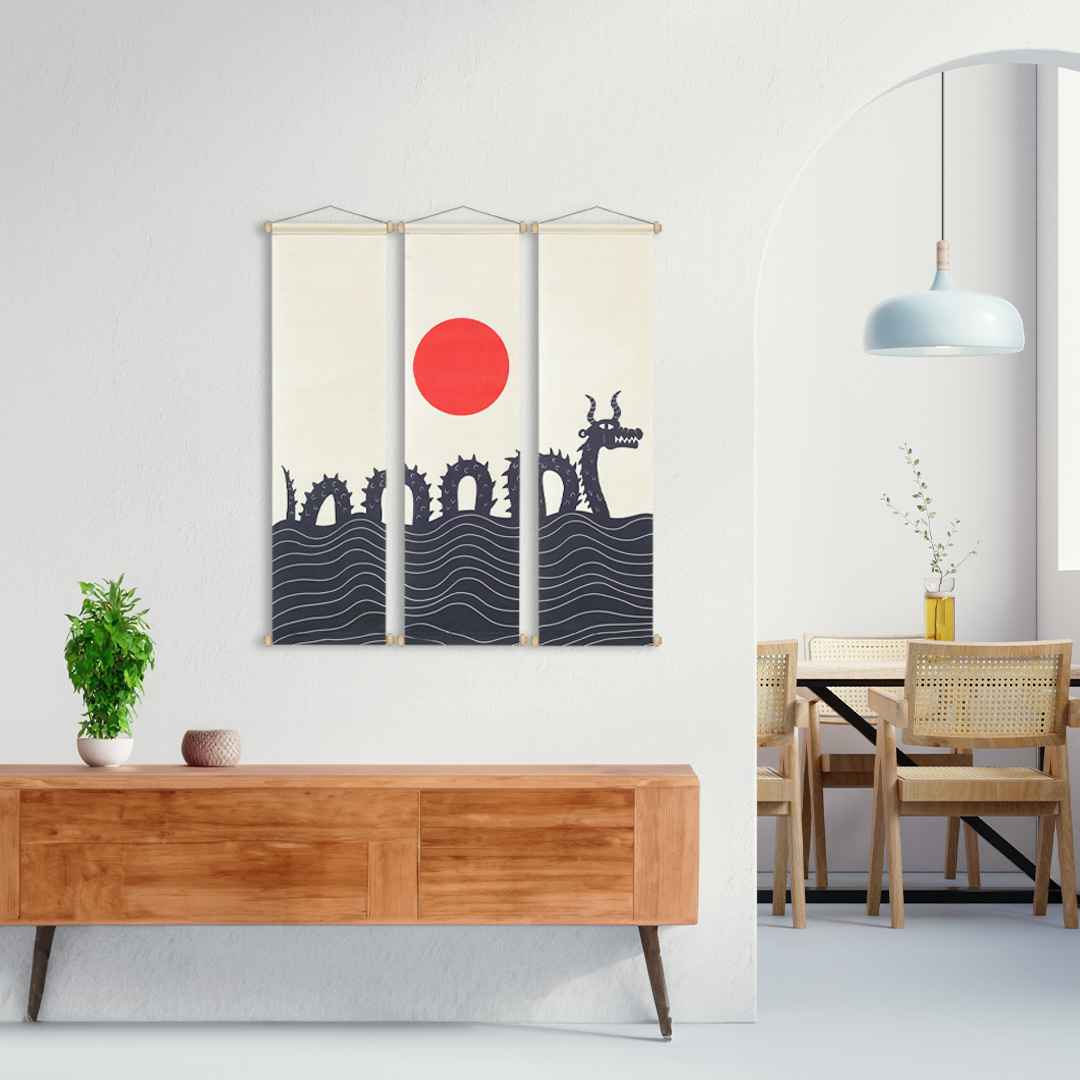 Sea Dragon Kumaş Poster Set, Duvar Dekorasyonu