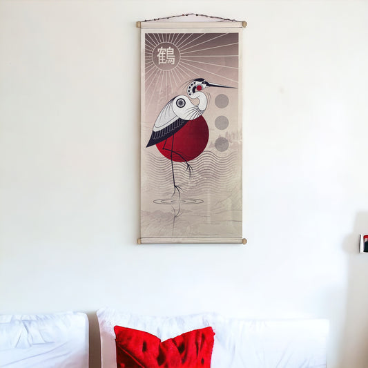 Art of Crane Kumaş Poster Set, Duvar Dekorasyonu- Büyük Boy