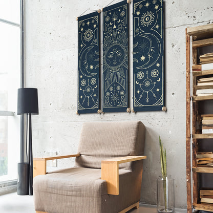 Sun and the Moon Kumaş Poster Set, Duvar Dekorasyonu