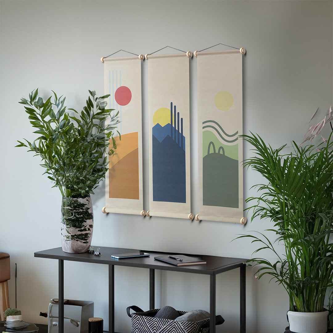 Tones of Nature Kumaş Poster Set, Duvar Dekorasyonu