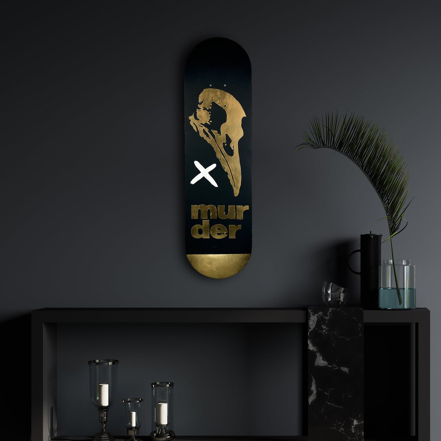 Golden Murder Skateboard Wall Decor