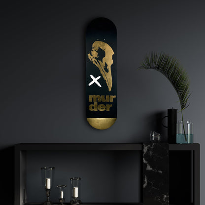 Golden Murder Skateboard Wall Decor