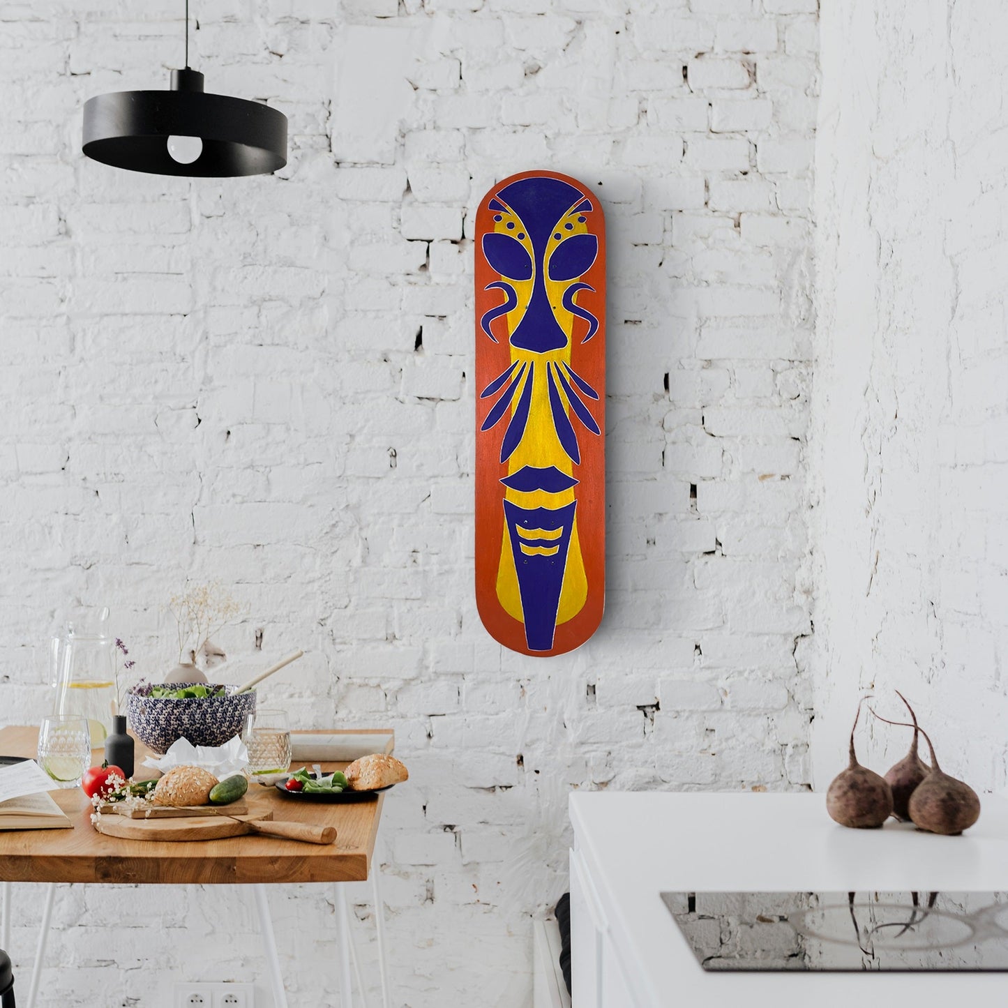 African Mask Kaykay Duvar Dekoru