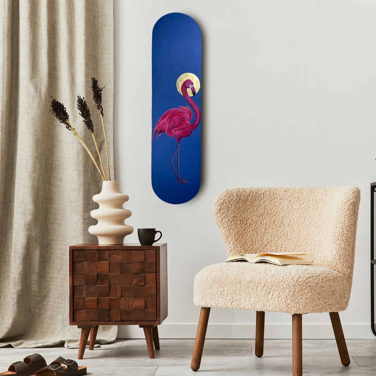 Holy Flamingo Skateboard Wall Decor
