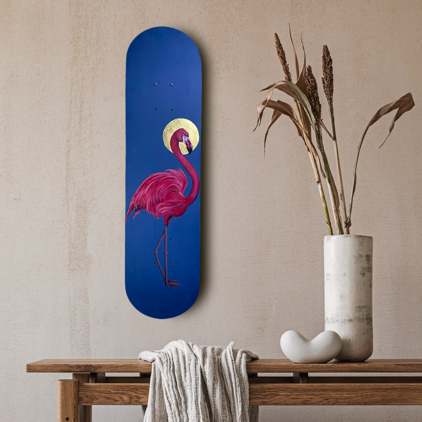 Holy Flamingo Skateboard Wall Decor