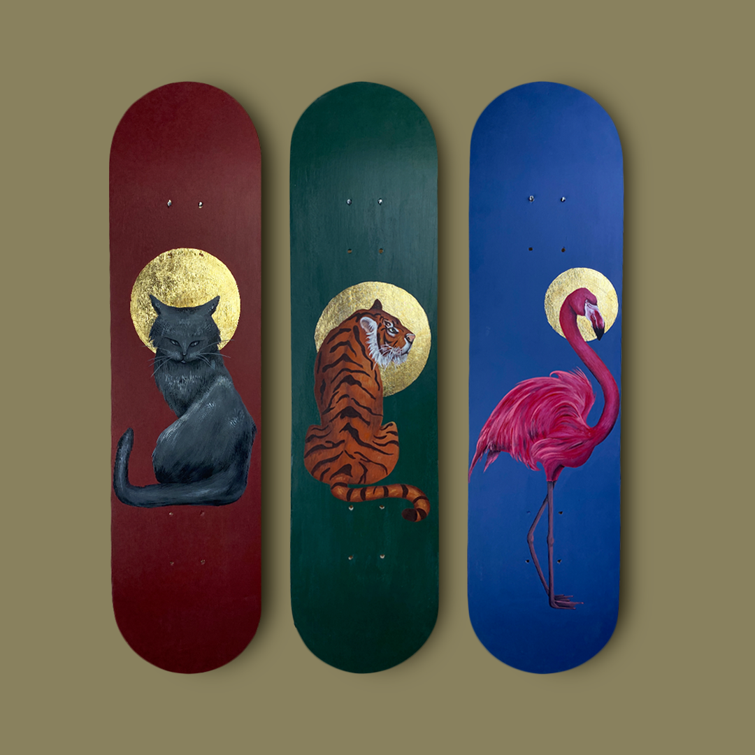 Holy Flamingo Skateboard Wall Decor