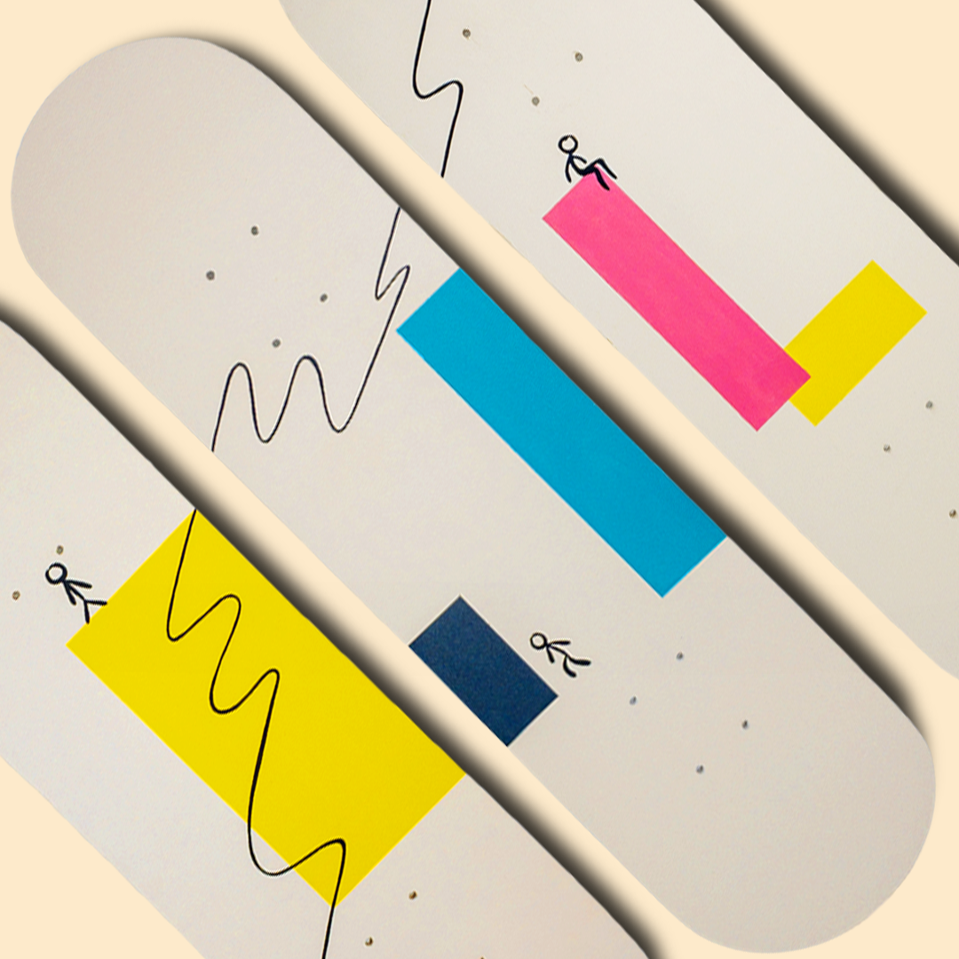 Life of Stickman Skateboard Wall Decor - Set of 3