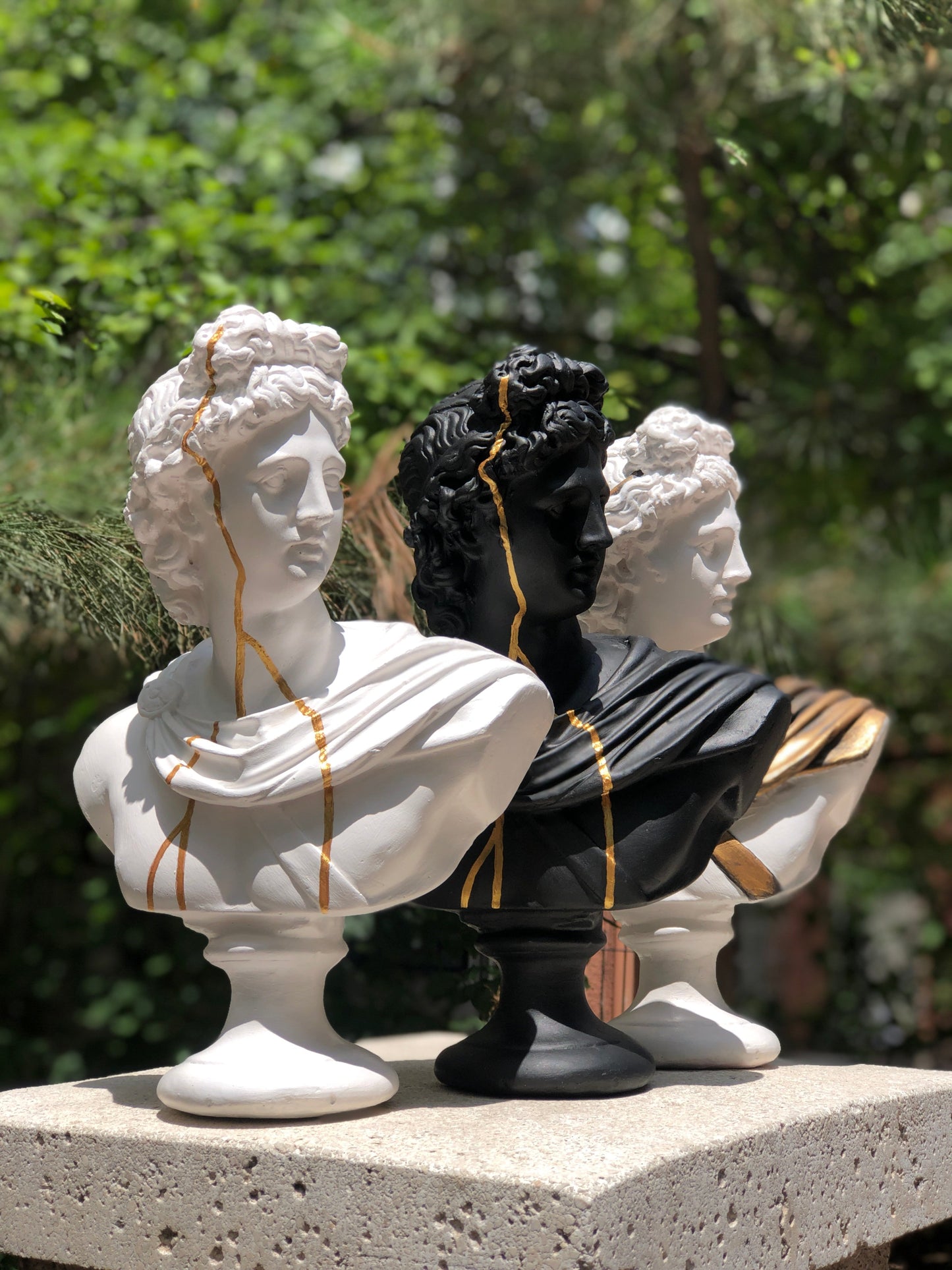 Apollo Golden 3 Piece Sculpture Set